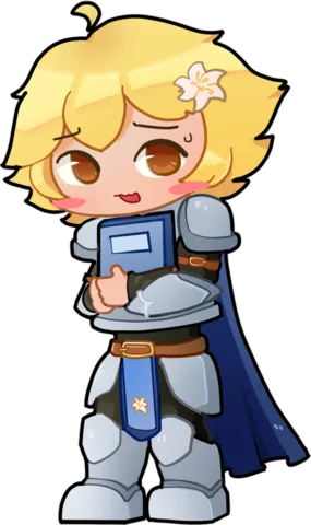 MSL's mascot, a small knight hugging a book — illustrated by neekocat_2025